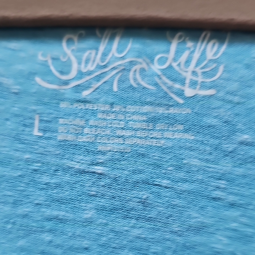 Salt Life Aqua Tee With Anchor Script View 4